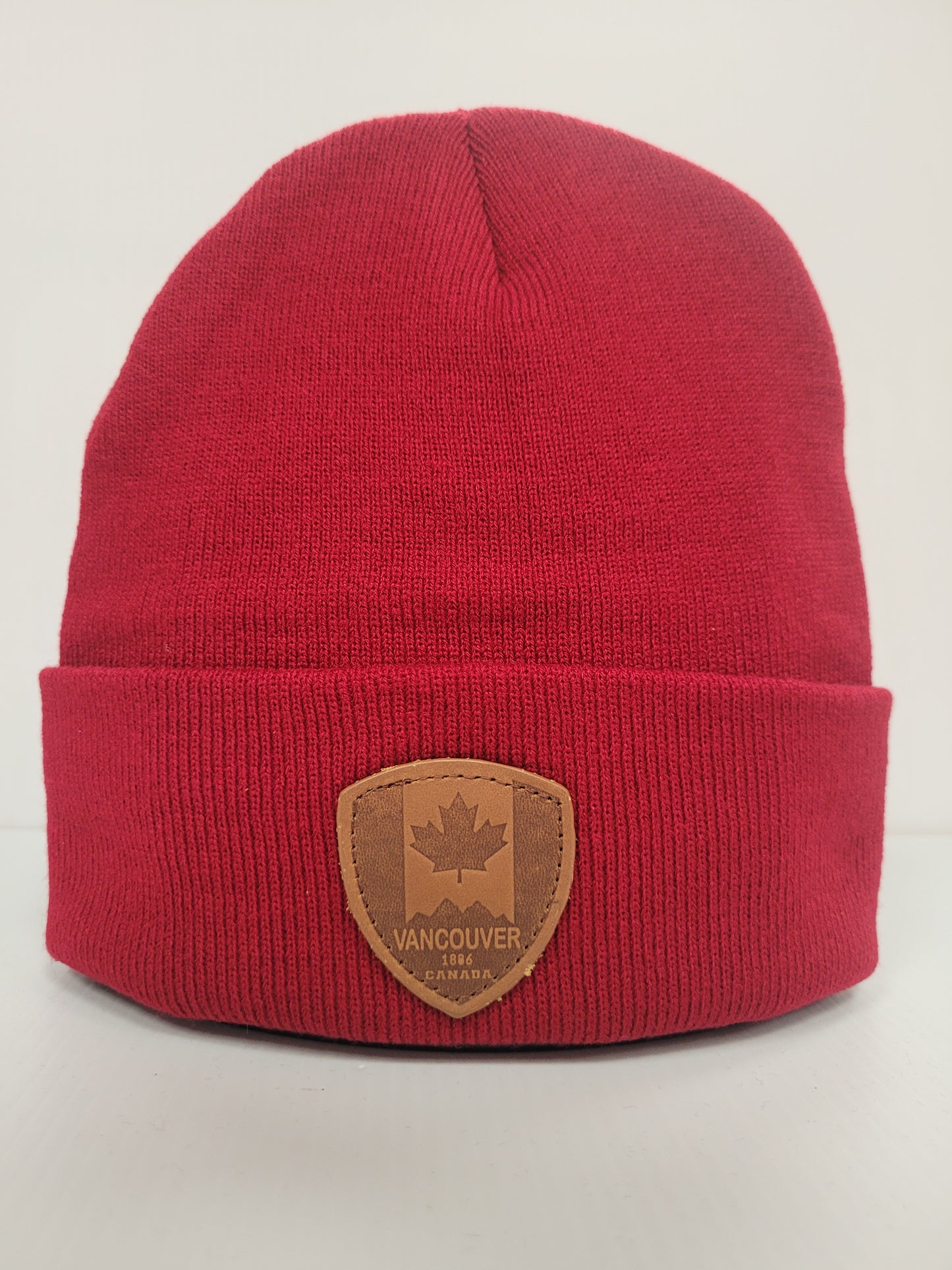 Knit Toque with Leather Patch - Vancouver