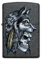 ZIPPO Wolf Skull Feather Design