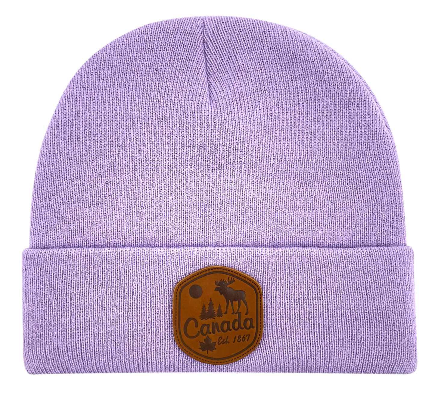 Canada Knit Toque with Leather Patch (10 Colours Available) *Many Cities