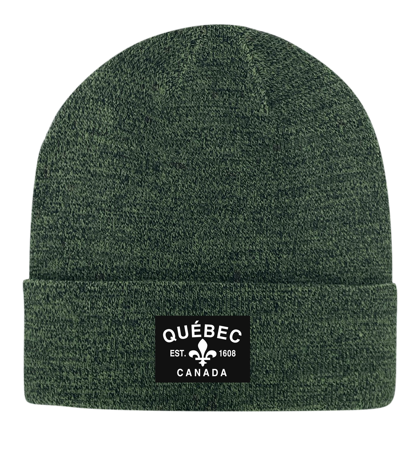 Quebec Fabric Patch Knit Toques - Heather Colours