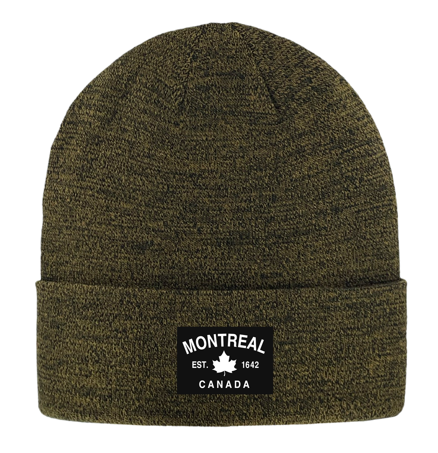 Montreal Fabric Patch Knit Toques - Heather Colours