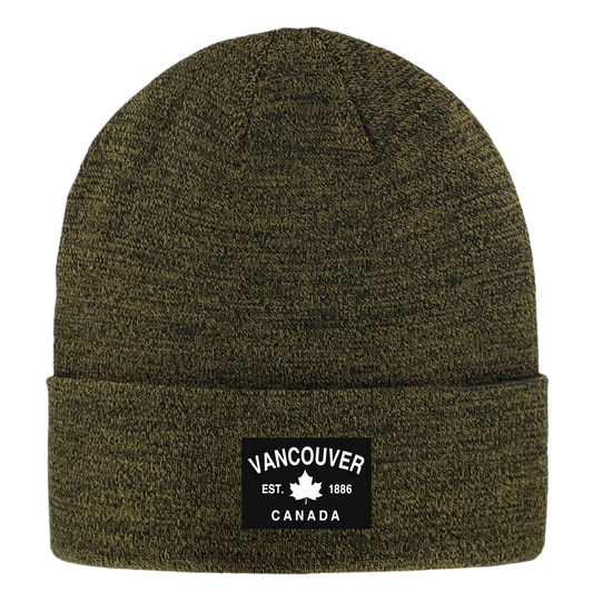 Vancouver Fabric Patch Knit Toques - Heather Colours