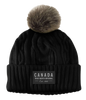 Canada Heavy Knit Toque with Faux-Fur Pom and Tone-on Tone Patch