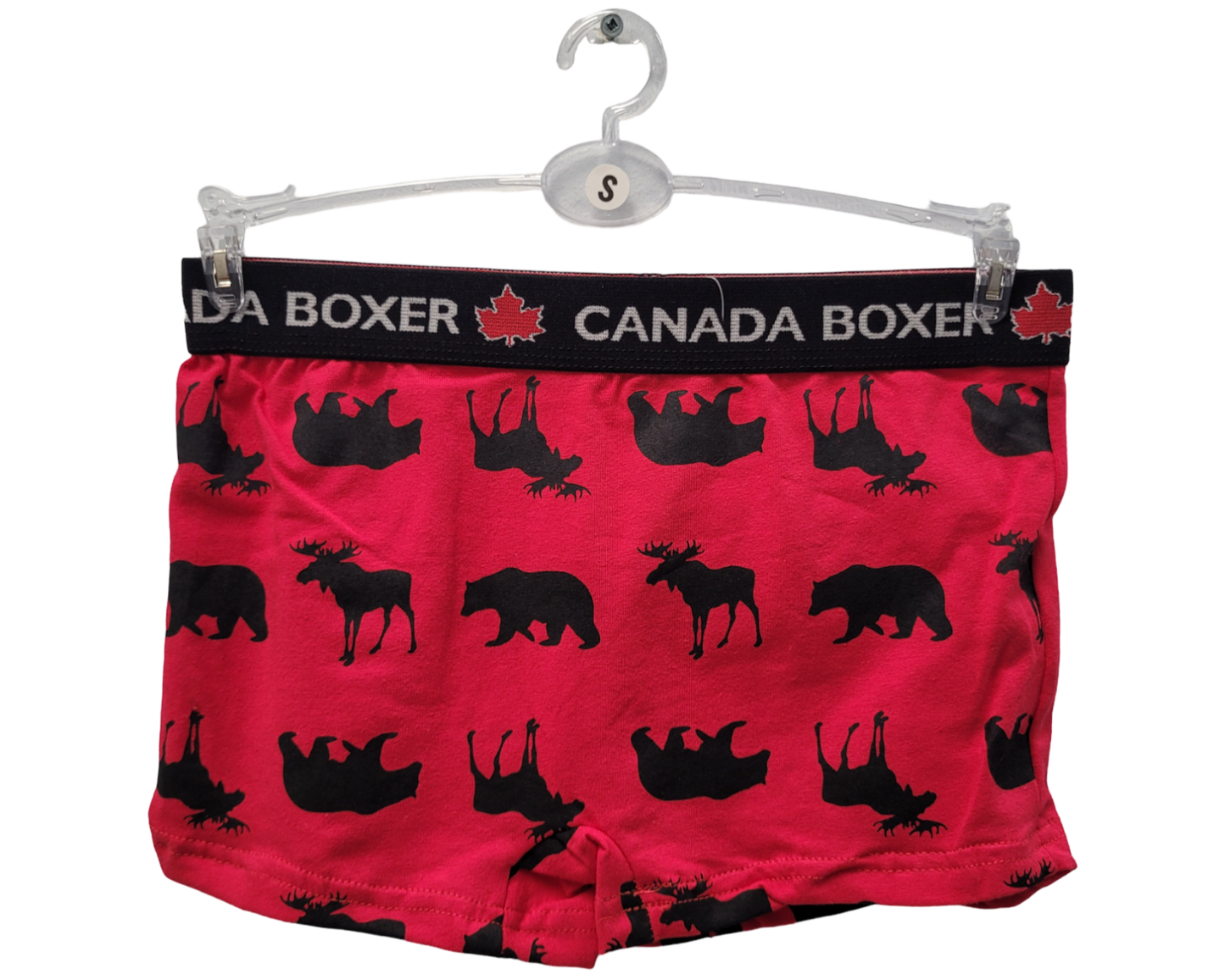 Ladies Canada Boxer Short Moose & Bear Silhouette