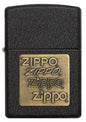 ZIPPO Black Crackle Gold Zippo Logo