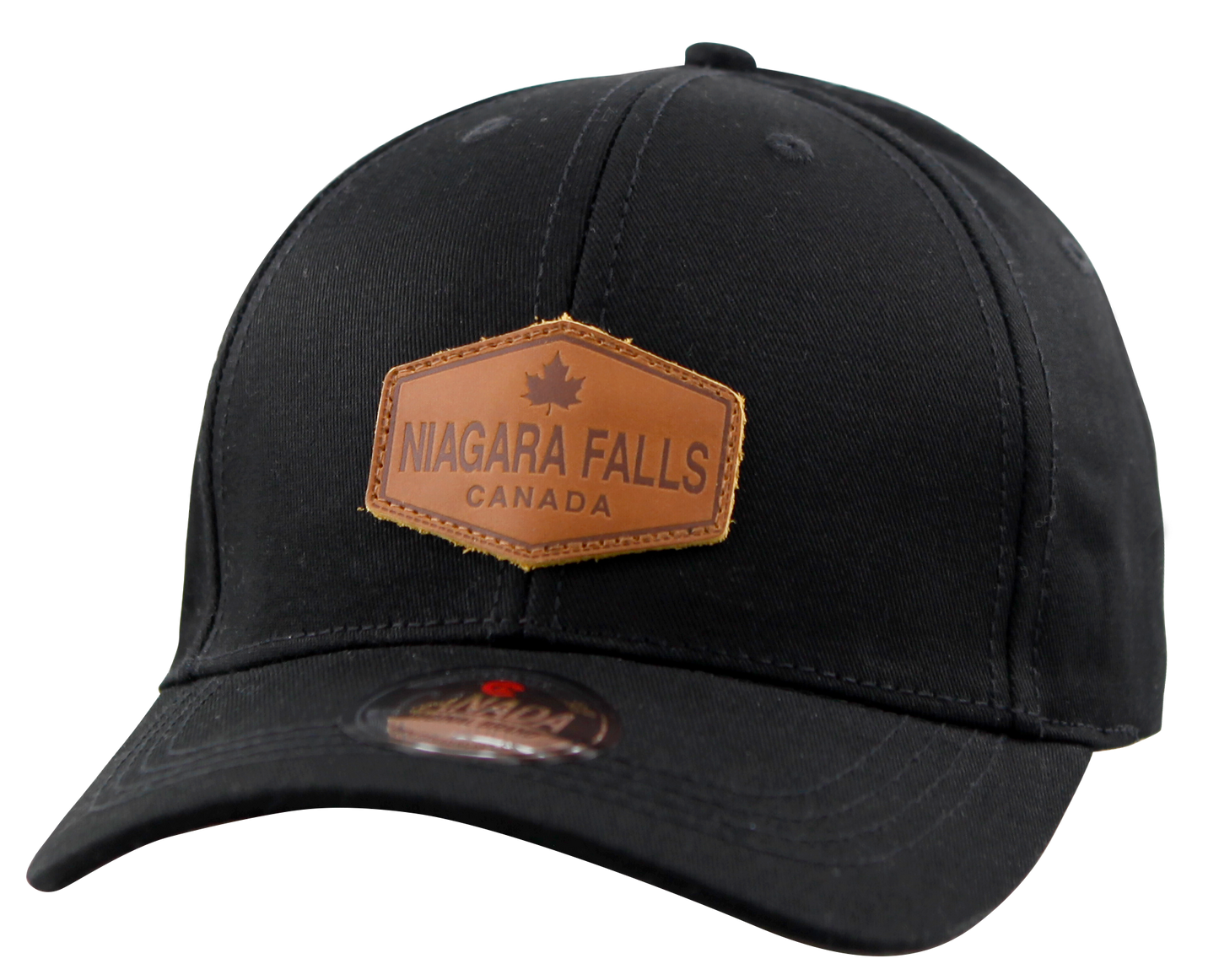 Niagara Falls Baseball Hats - Heather Fabric with Leather Patch