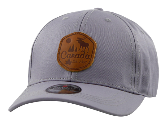 Canada Baseball Hats - Heather Fabric with Leather Patch