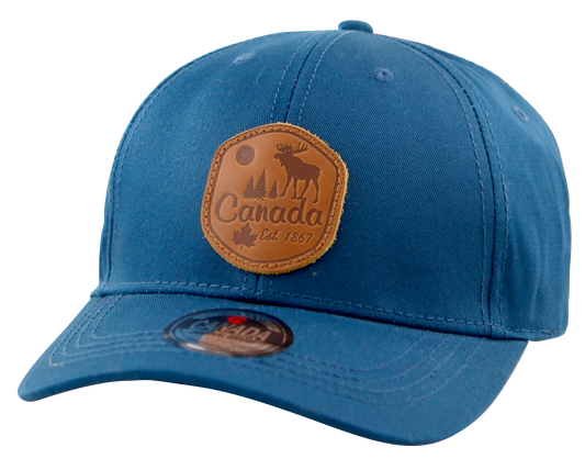 Canada Baseball Hats - Heather Fabric with Leather Patch