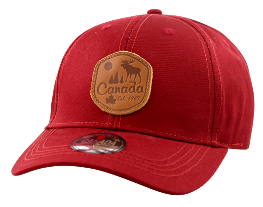 Canada Baseball Hats - Heather Fabric with Leather Patch