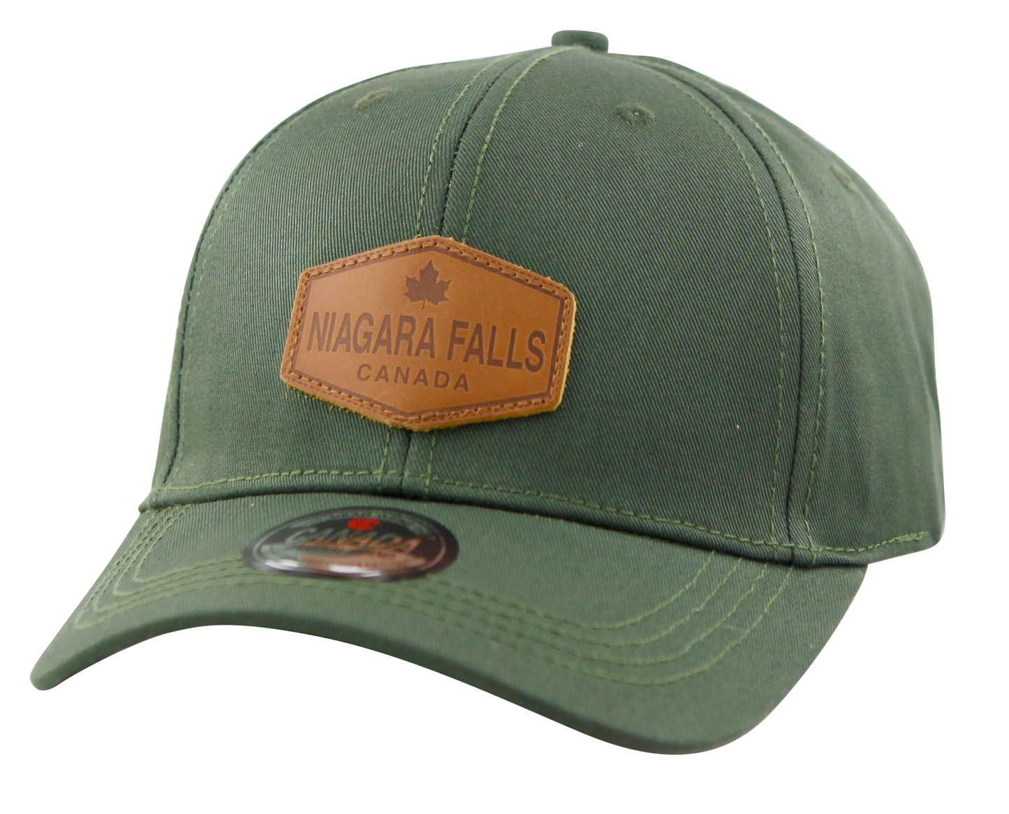 Niagara Falls Baseball Hats - Heather Fabric with Leather Patch