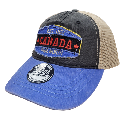 Canada Baseball Hats - Washed Vintage Patch Trucker Cap Meshback