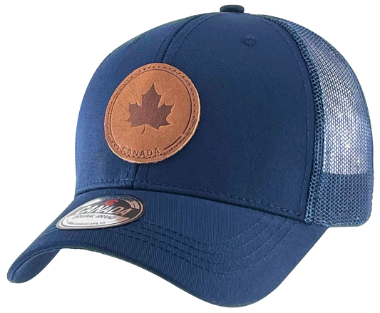 Canada Leather Patch Meshback Hats – Maple Leaf 6 Colors Assorted