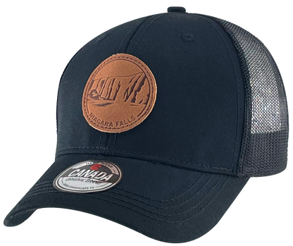 Leather Patch Meshback Hats – Niagara Falls 6 Colors Assorted