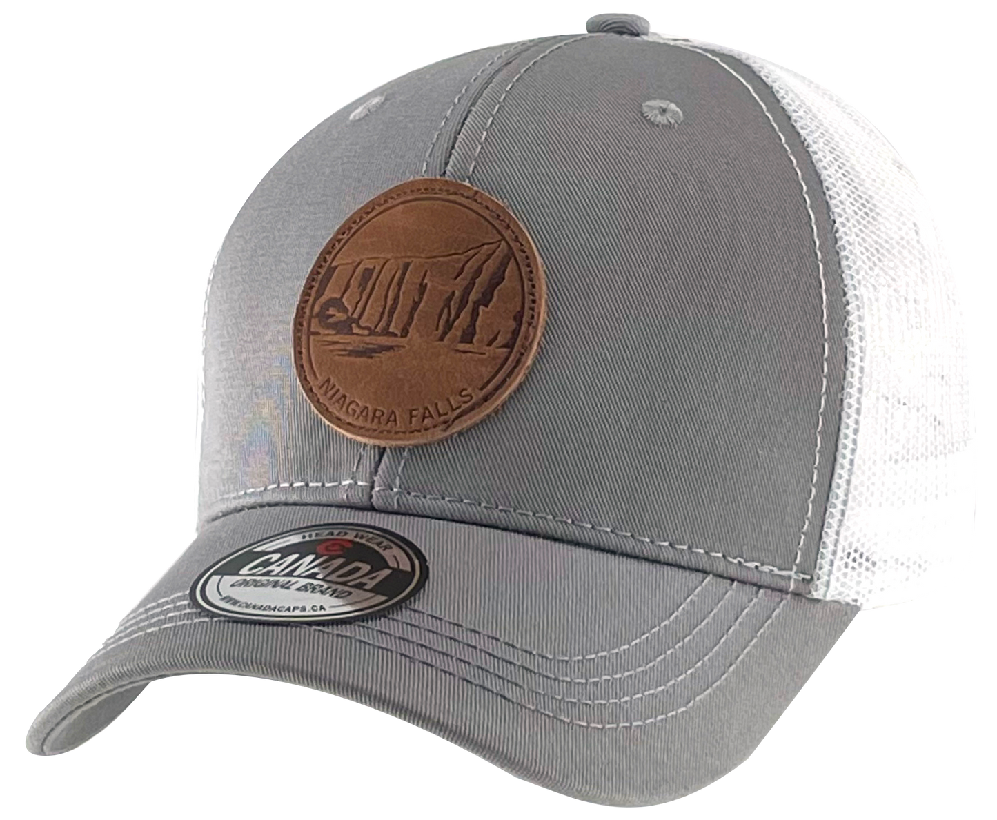 Leather Patch Meshback Hats – Niagara Falls 6 Colors Assorted