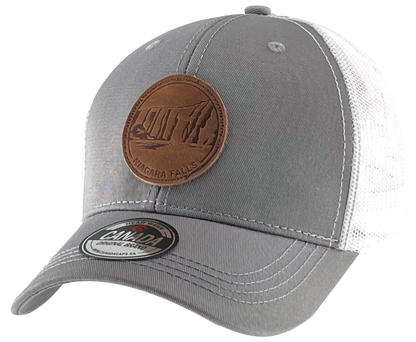 Leather Patch Meshback Hats – Niagara Falls 6 Colors Assorted