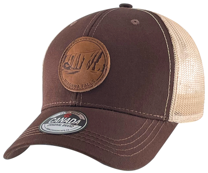 Leather Patch Meshback Hats – Niagara Falls 6 Colors Assorted