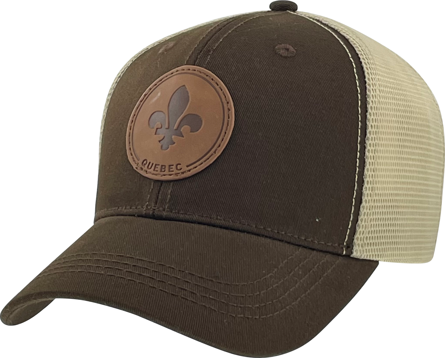 Leather Patch Meshback Hats – Quebec 6 Colors Assorted