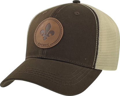 Leather Patch Meshback Hats – Quebec 6 Colors Assorted