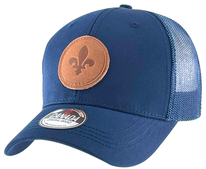 Leather Patch Meshback Hats – Quebec 6 Colors Assorted