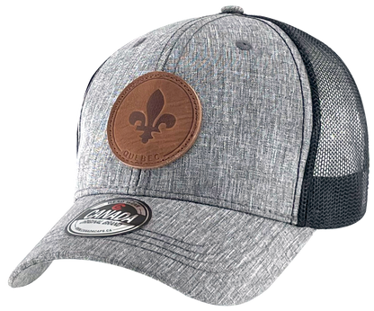 Leather Patch Meshback Hats – Quebec 6 Colors Assorted