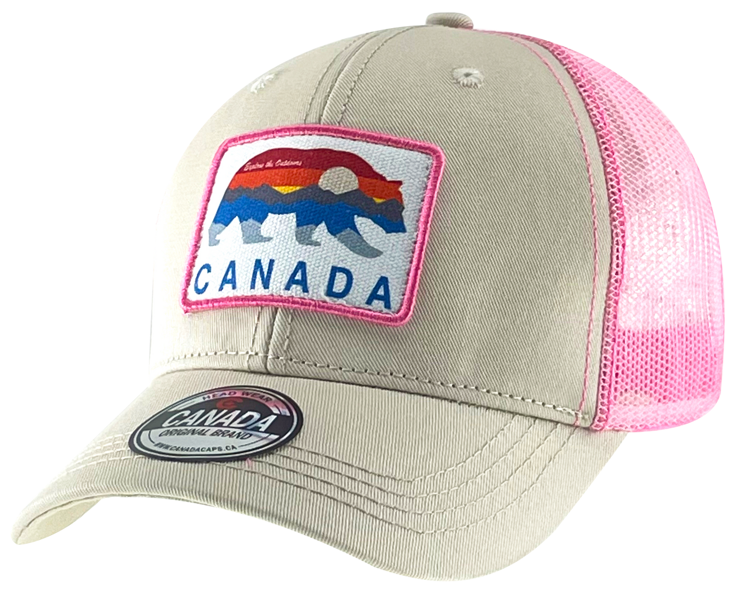 Canada Meshback Cotton Hat with Sunset Bear Patch