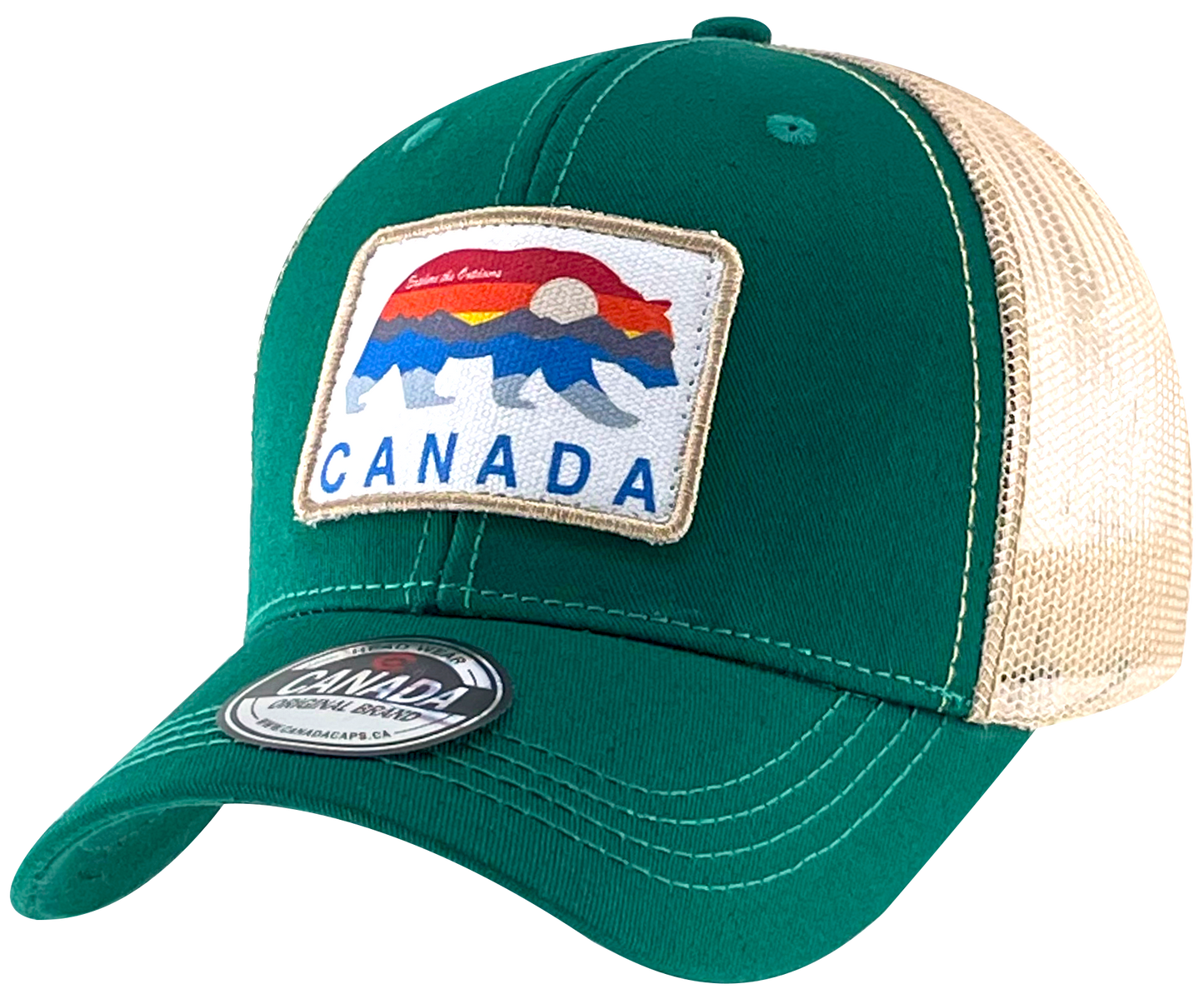 Canada Meshback Cotton Hat with Sunset Bear Patch