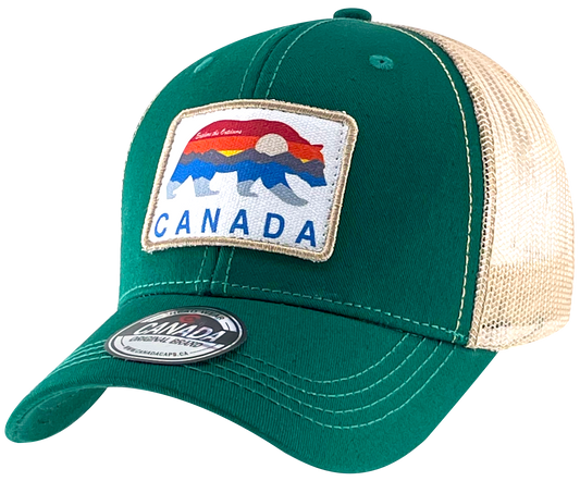 Canada Meshback Cotton Hat with Sunset Bear Patch