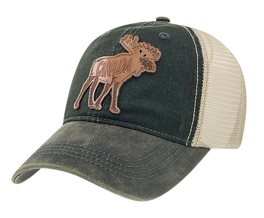 Canada Leather Patch Meshback Hats - Moose & Bear