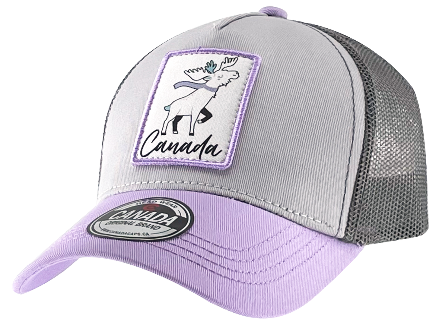 Kids Canada Cotton Hat Meshback with Moose-Unicorn Patch