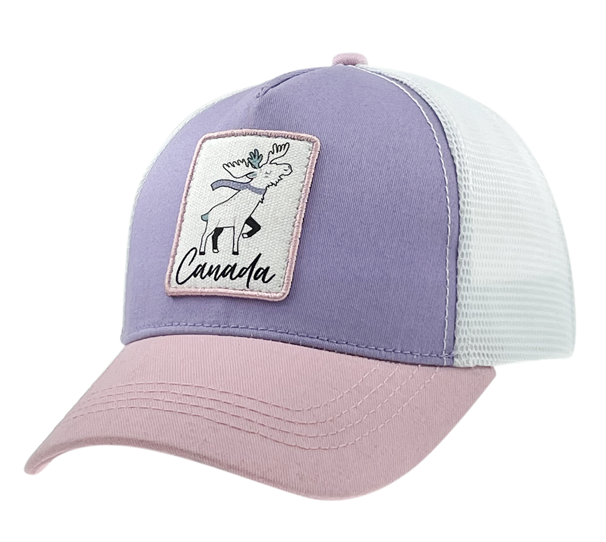 Kids Canada Cotton Hat Meshback with Moose-Unicorn Patch