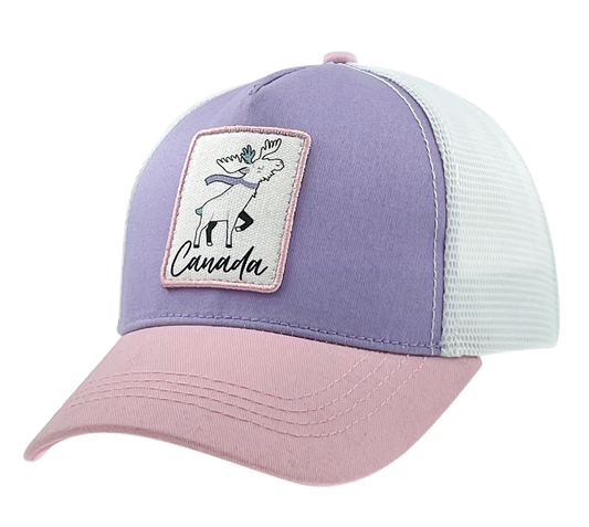 Kids Canada Cotton Hat Meshback with Moose-Unicorn Patch