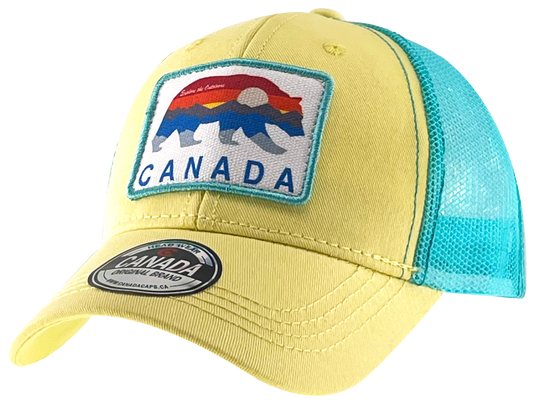 Canada Kids Cotton Hat Meshback with Sunset Bear Patch