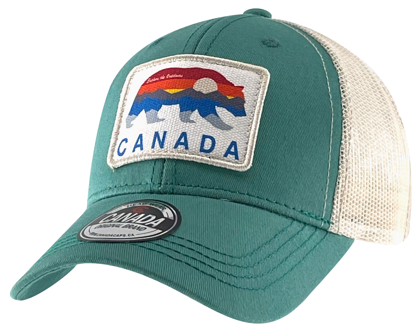 Canada Kids Cotton Hat Meshback with Sunset Bear Patch