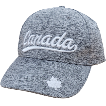 Canada Baseball Hats - Micro Fiber Sports Cap - Salt & Pepper Colours