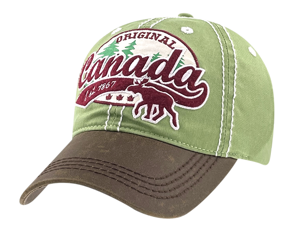 Canada Washed Cotton Hat with Applique/Embroidery