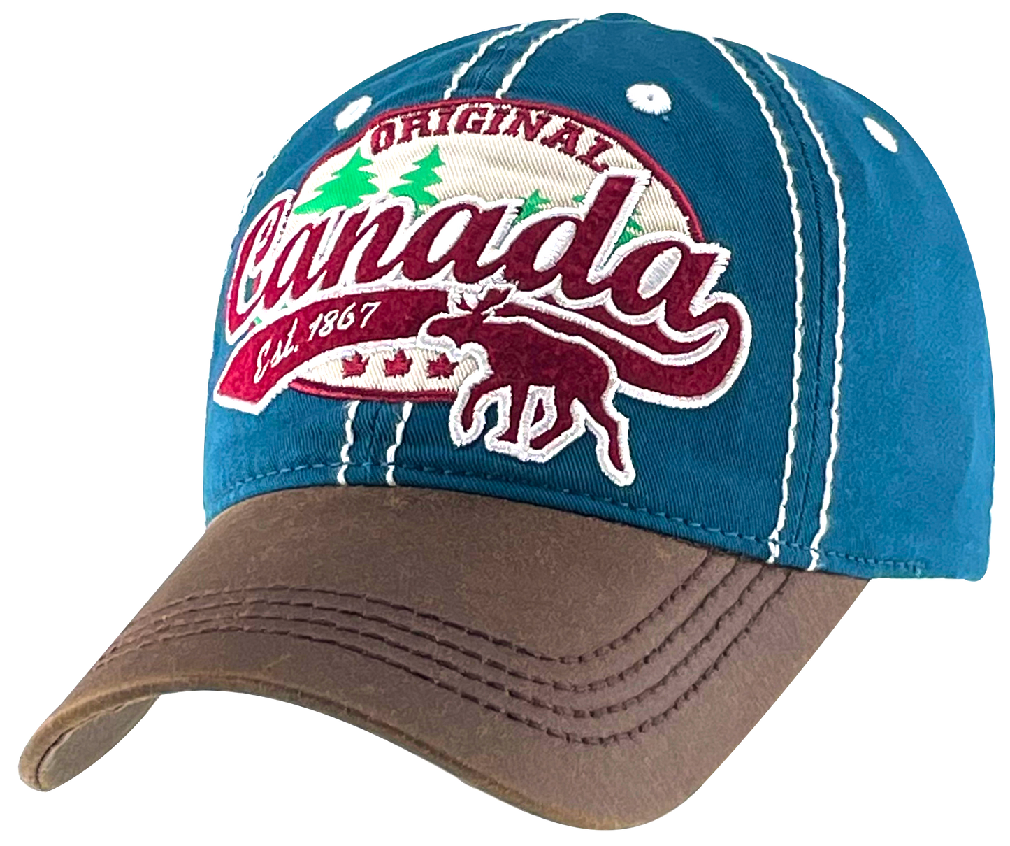 Canada Washed Cotton Hat with Applique/Embroidery