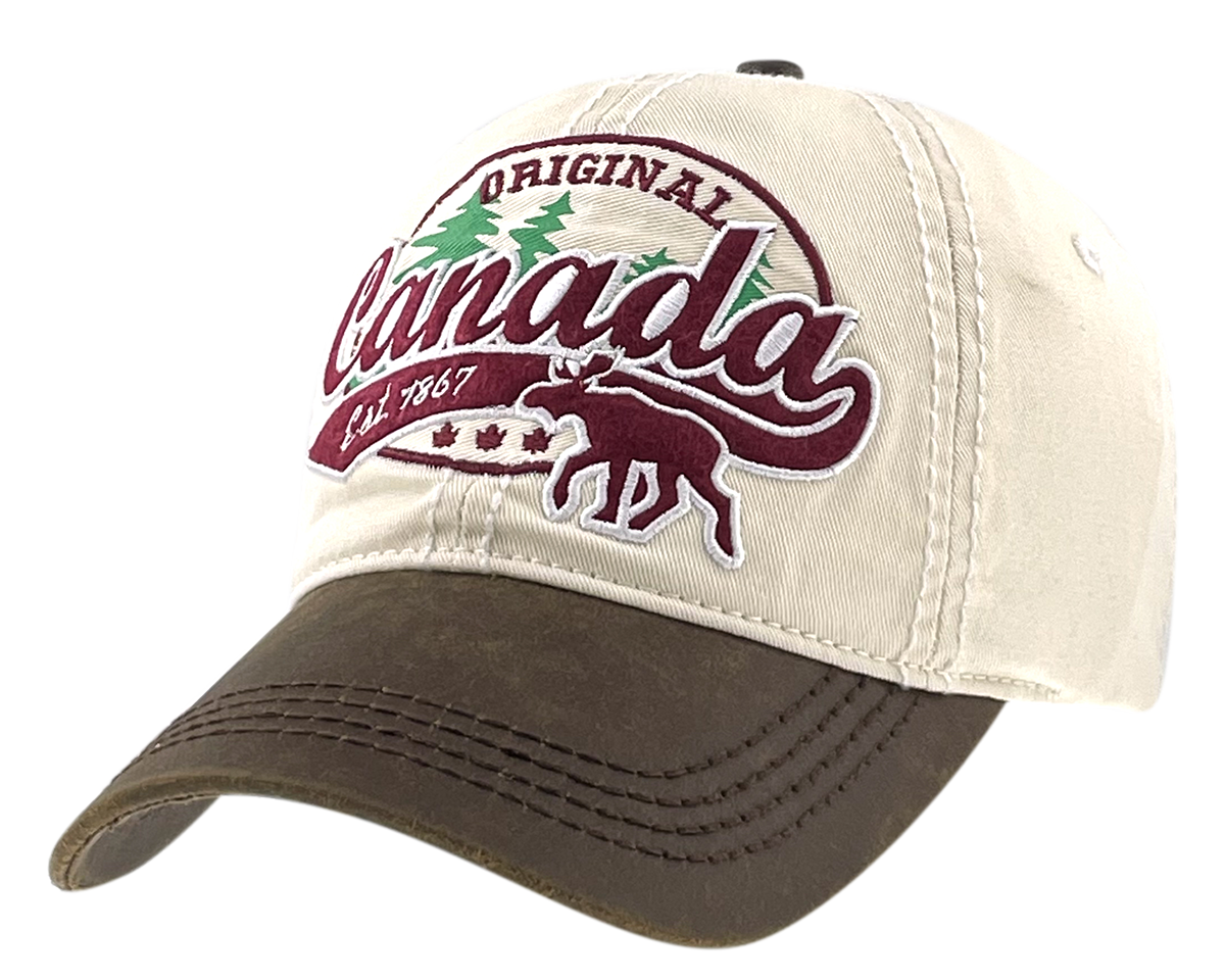 Canada Washed Cotton Hat with Applique/Embroidery