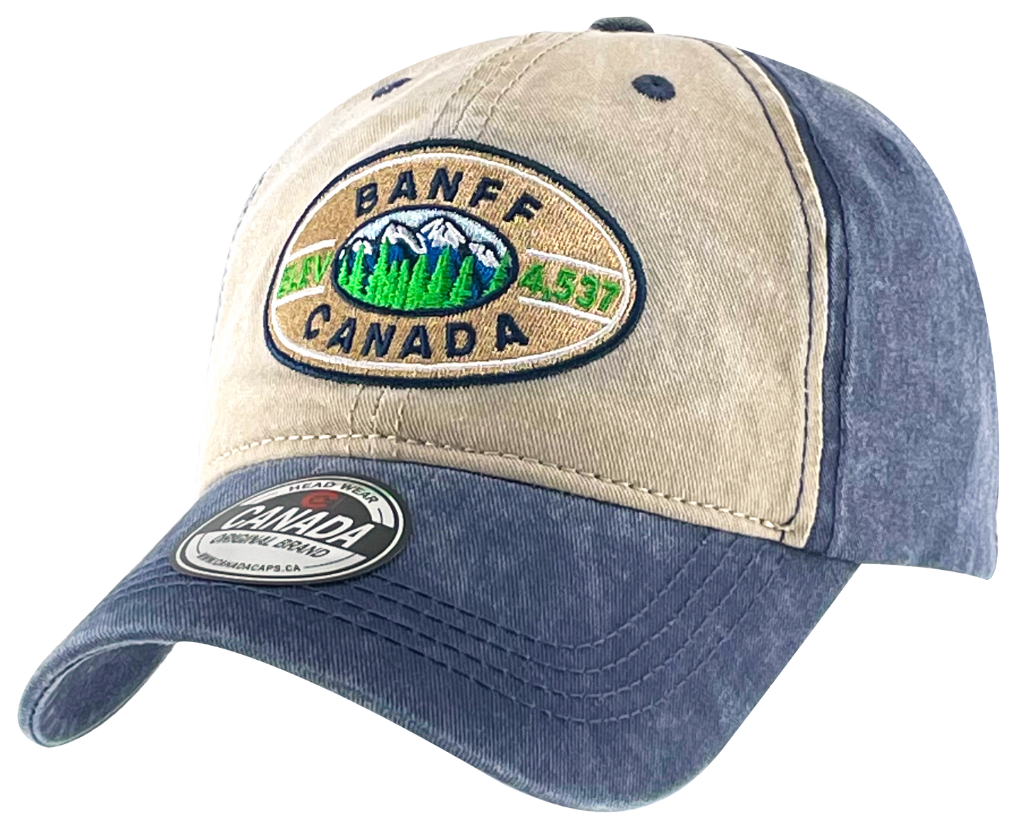 Washed Cotton Hat with Embroidered Patch - Banff