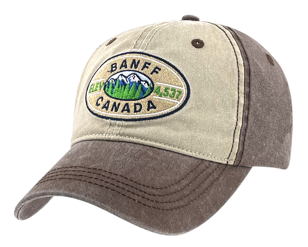 Washed Cotton Hat with Embroidered Patch - Banff