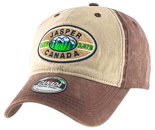 Washed Cotton Hat with Embroidered Patch - Jasper