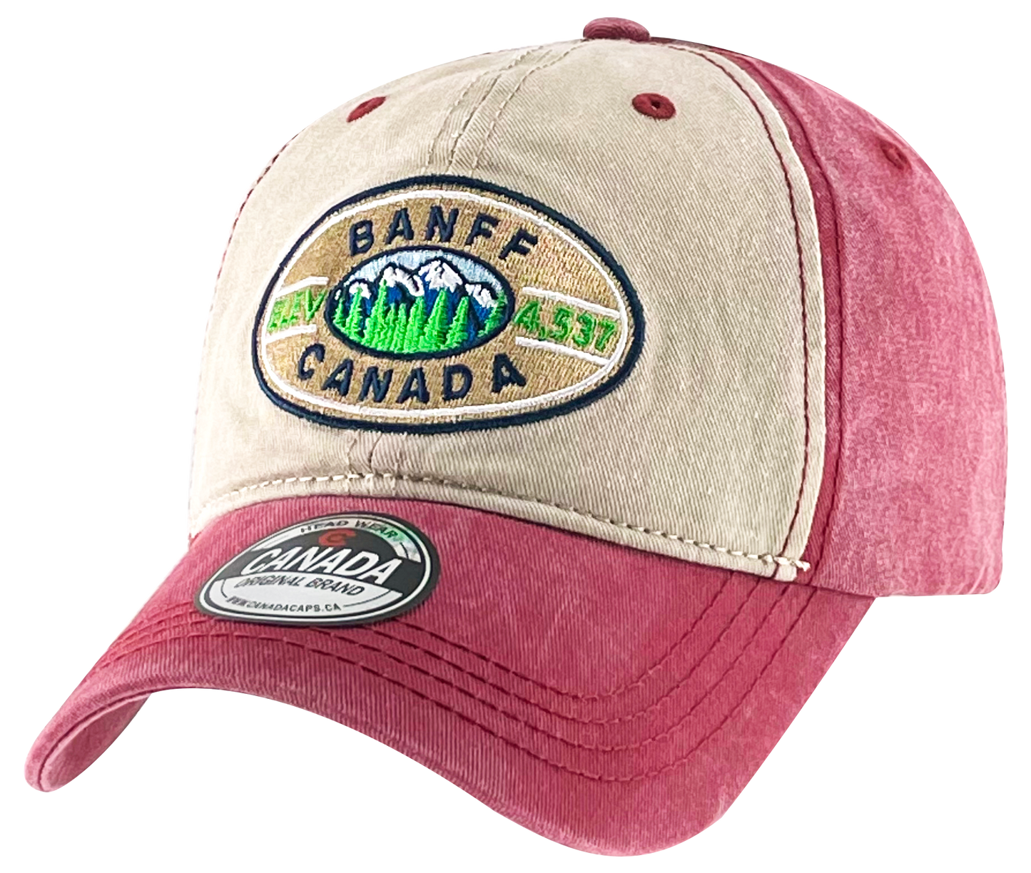 Washed Cotton Hat with Embroidered Patch - Banff