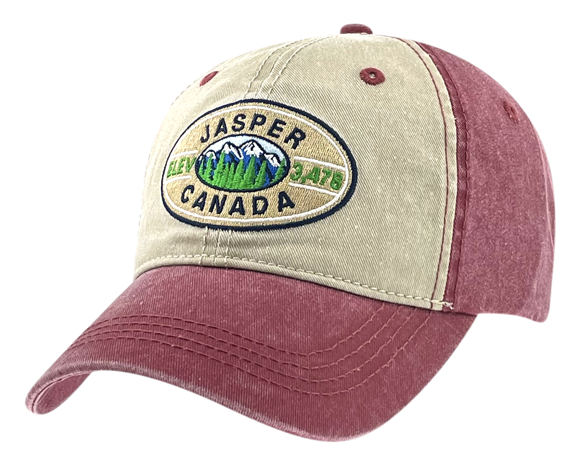 Washed Cotton Hat with Embroidered Patch - Jasper