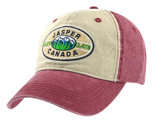 Washed Cotton Hat with Embroidered Patch - Jasper