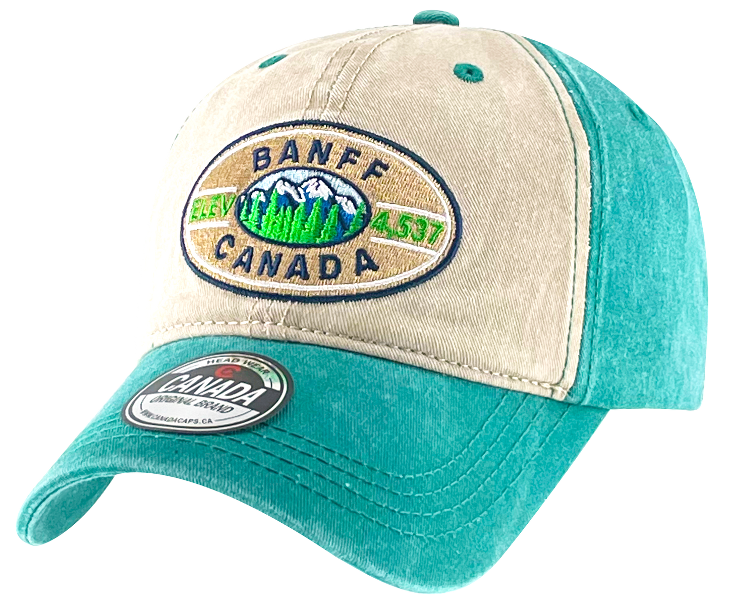 Washed Cotton Hat with Embroidered Patch - Banff