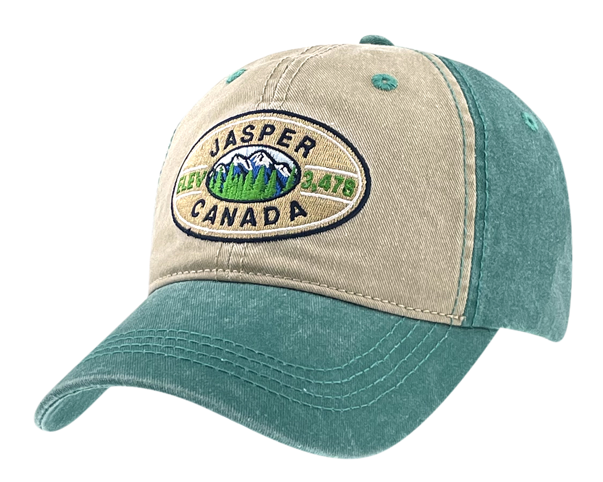 Washed Cotton Hat with Embroidered Patch - Jasper