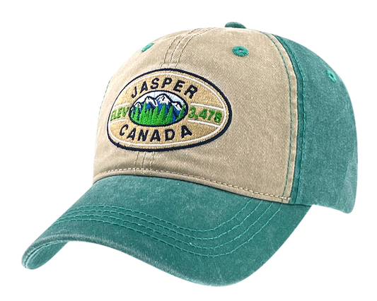 Washed Cotton Hat with Embroidered Patch - Jasper