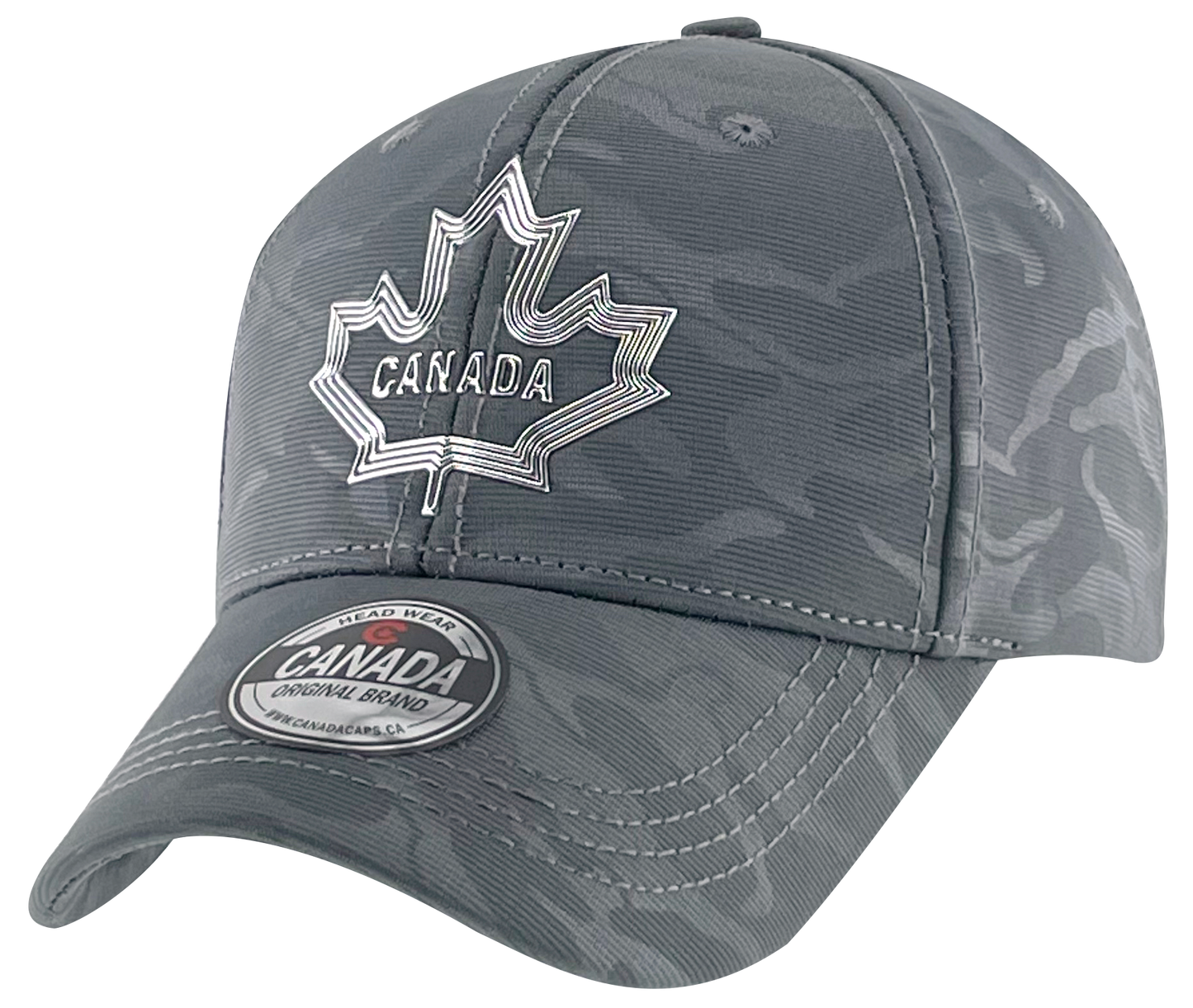 Canada Camo Fabric Hat with Metallic 3D Maple Leaf design