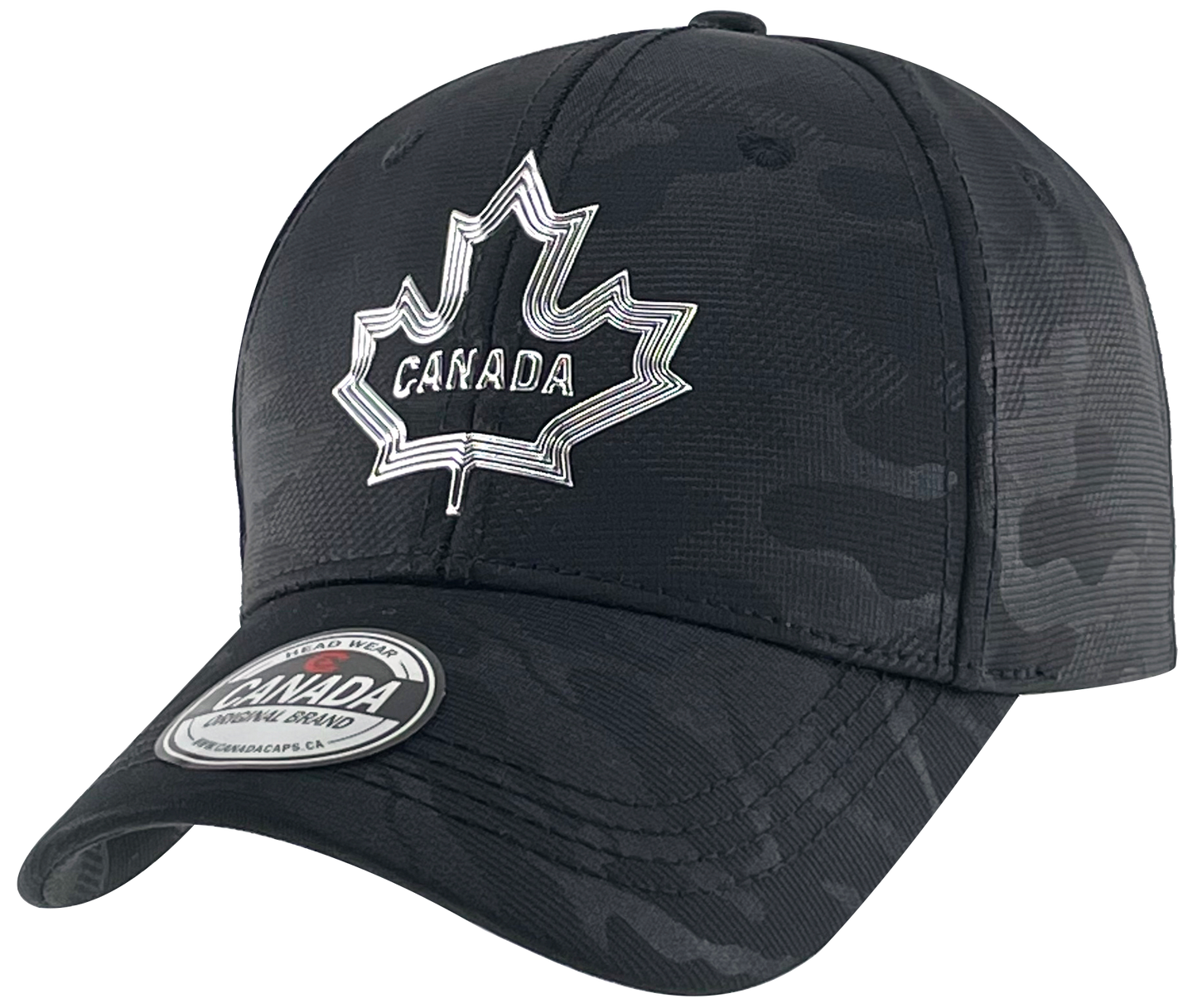 Canada Camo Fabric Hat with Metallic 3D Maple Leaf design