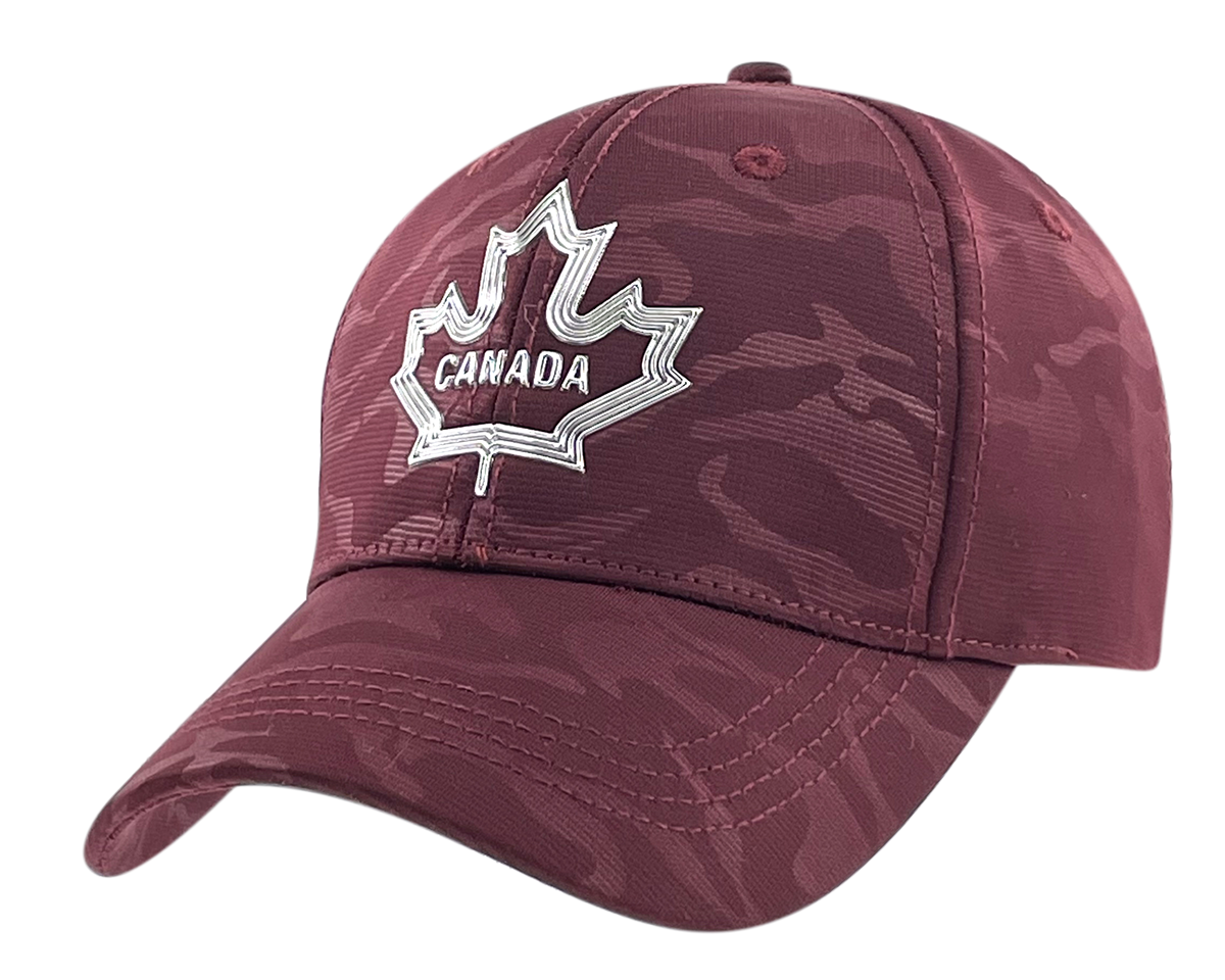 Canada Camo Fabric Hat with Metallic 3D Maple Leaf design