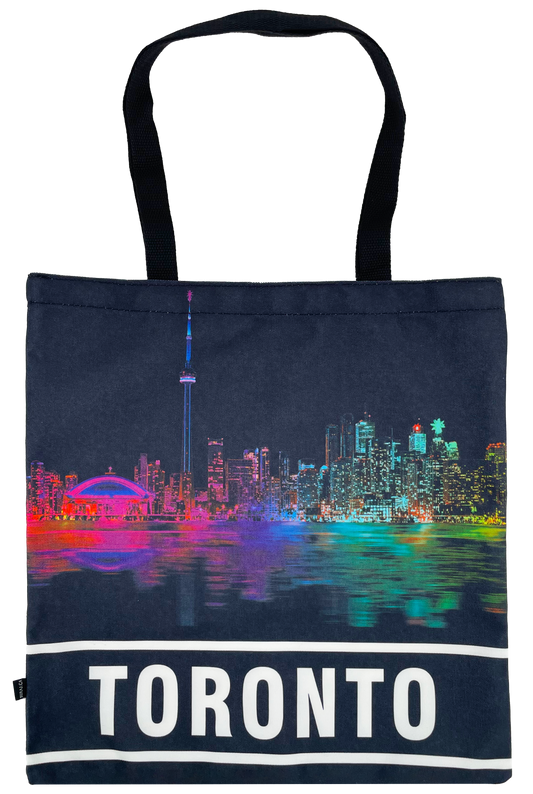 Canvas Tote Bags with Toronto Landmark Scene